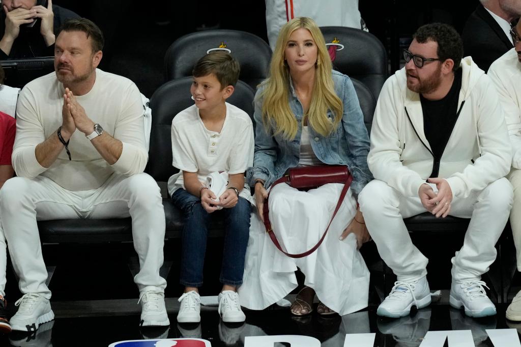 Ivanka Trump and Joseph Kushner sitting courtside at an NBA game.