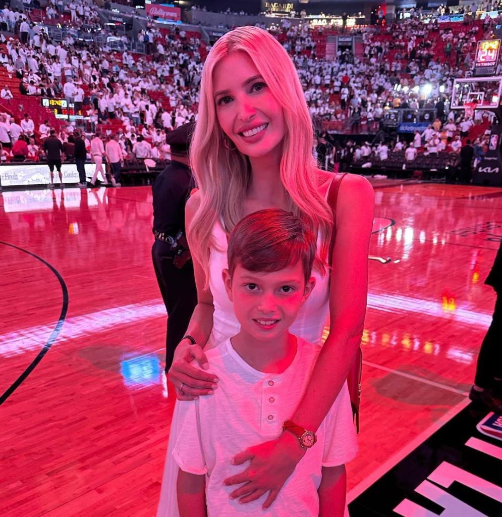 Ivanka Trump and Joseph Kushner at an NBA game.