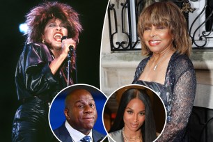 A split of Tina Turner with two insets of Magic Johnson and Ciara.