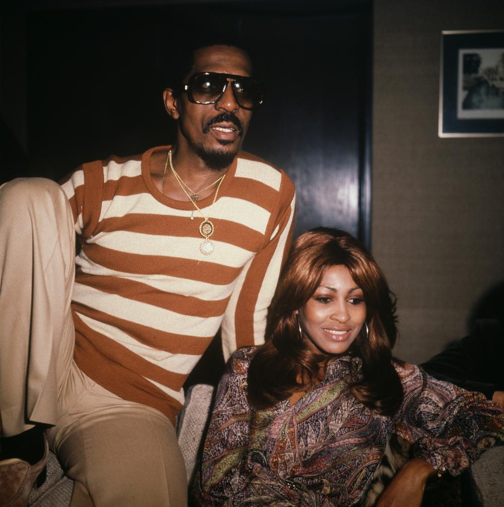 Tina Turner and Ike Turner at a press event.