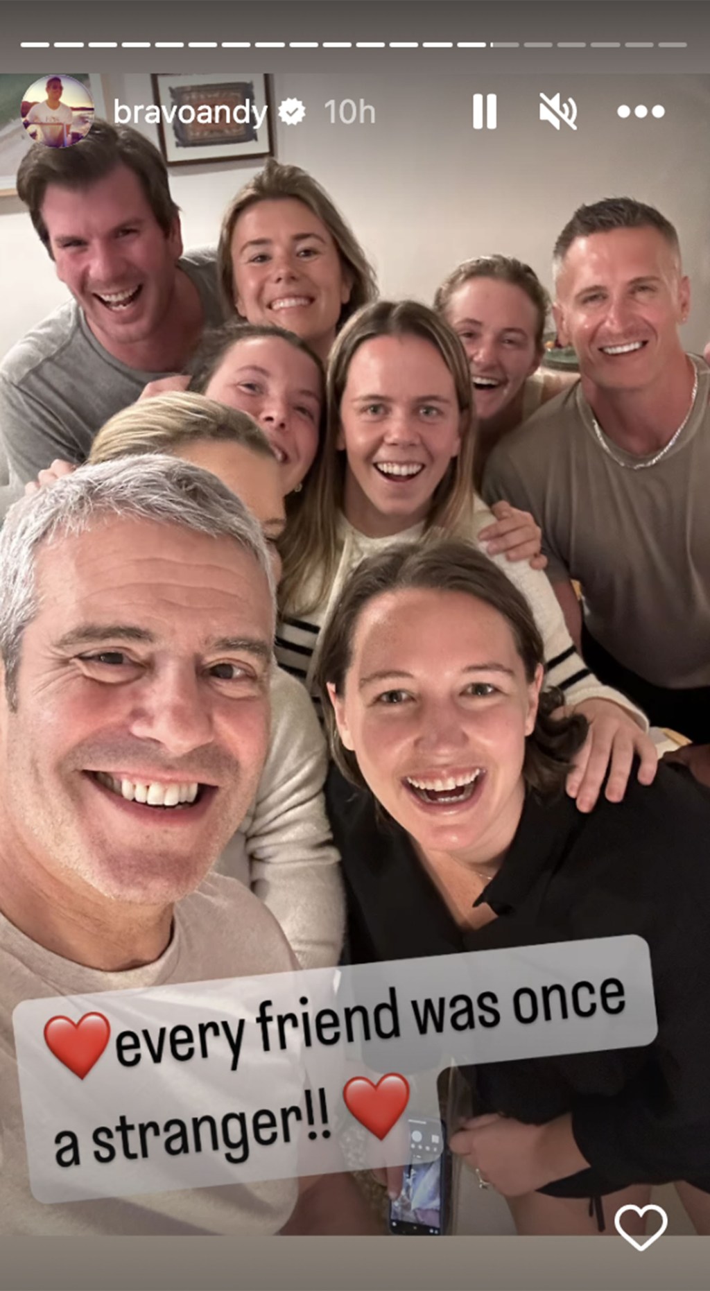 A selfie of Andy Cohen with fans