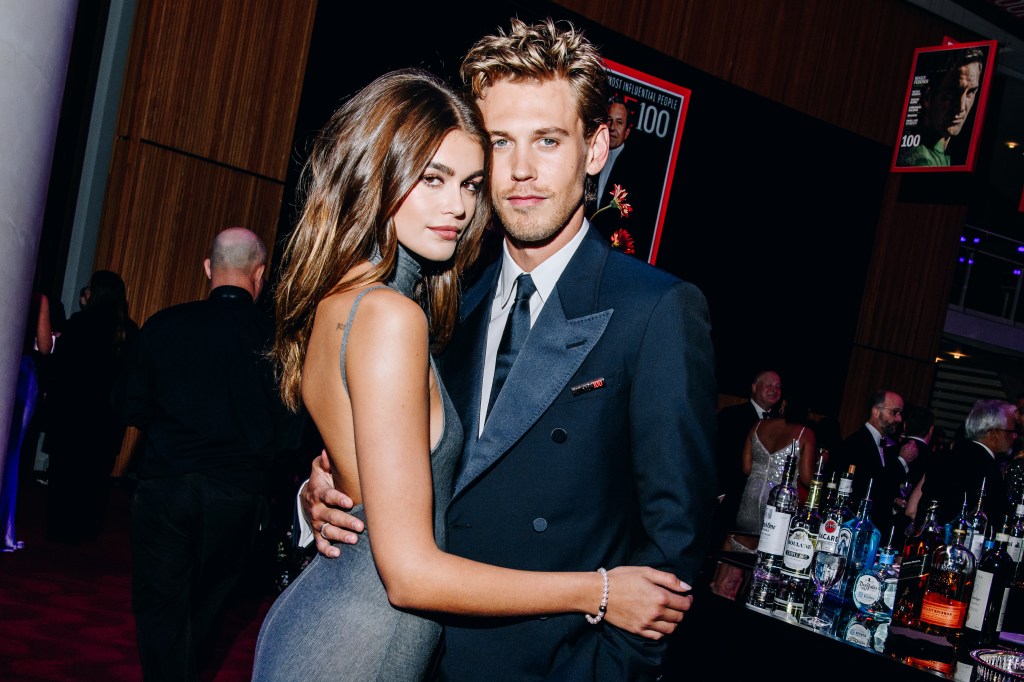 austin butler and kaia gerber at an event