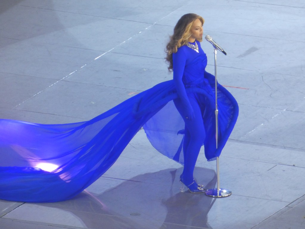 Beyoncé performing in London.