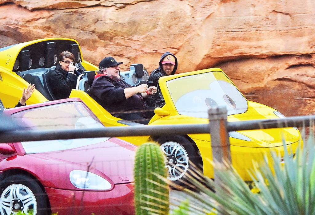 Ryan Gosling and Guillermo del Toro at Disneyland.