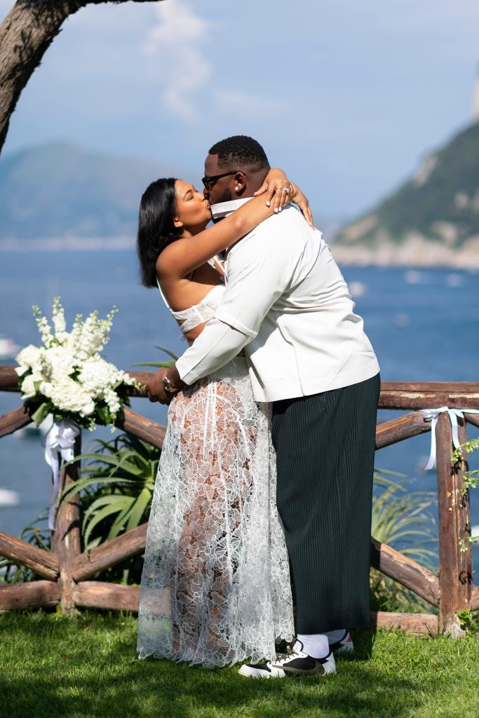 Chanel Iman kisses Devan Godchaux