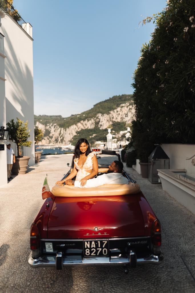 Chanel Iman and Davon Godchaux in car