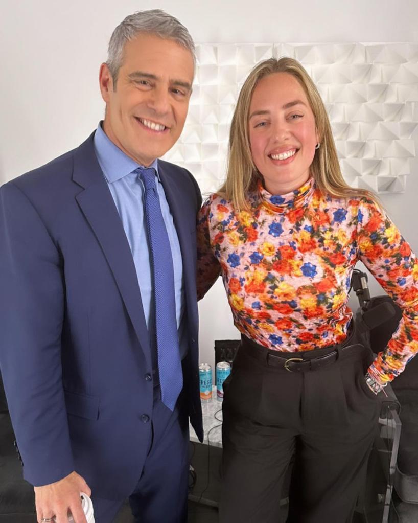 Amanda Hirsch and Andy Cohen after recording a podcast