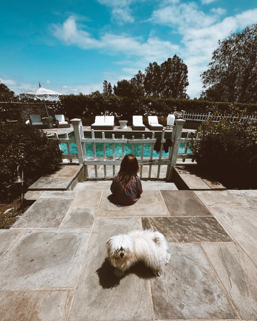 Kate Hudson IG photos of her daughter by the pool.