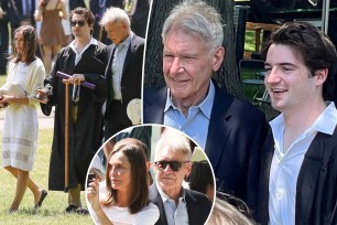 Harrison Ford and Calista Flockhart at son Liam's graduation