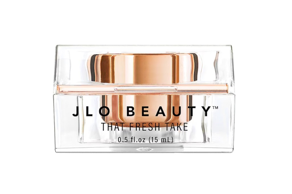 A gold J.Lo beauty eye cream tin