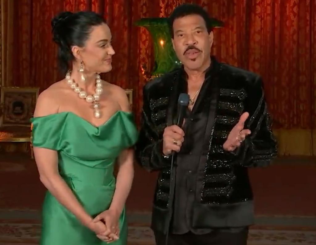 Katy Perry and Lionel Richie on "American Idol" in Windsor Castle.