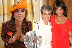 Lisa Rinna, inset of her on "RHOBH" split with her and mom, Lois.
