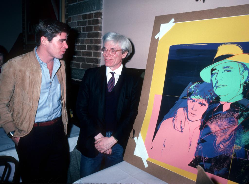 Williams and Andy Warhol during Andy Warhol Unveils Poster For "Some Men Need Help" at Chelsea Central Restaurant in New York City, New York, United States.