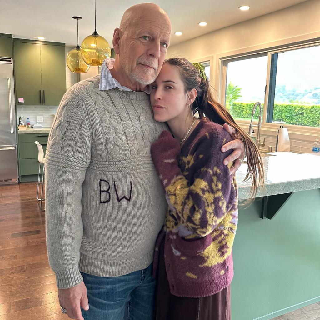 Bruce Willis hugs Scout