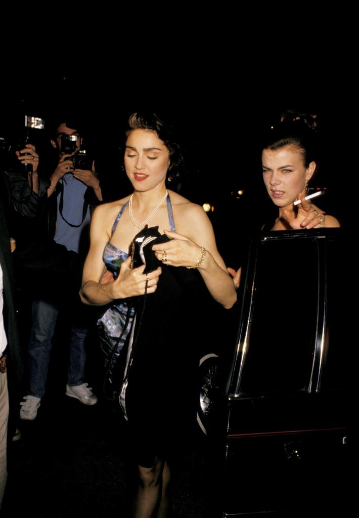 Madonna and Debi Mazar outside of "Speed-the-Plow" on Broadway.