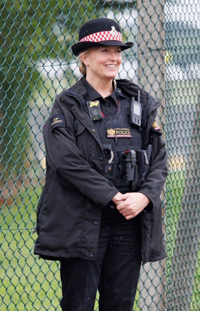 Penny Lancaster as a volunteer police officer