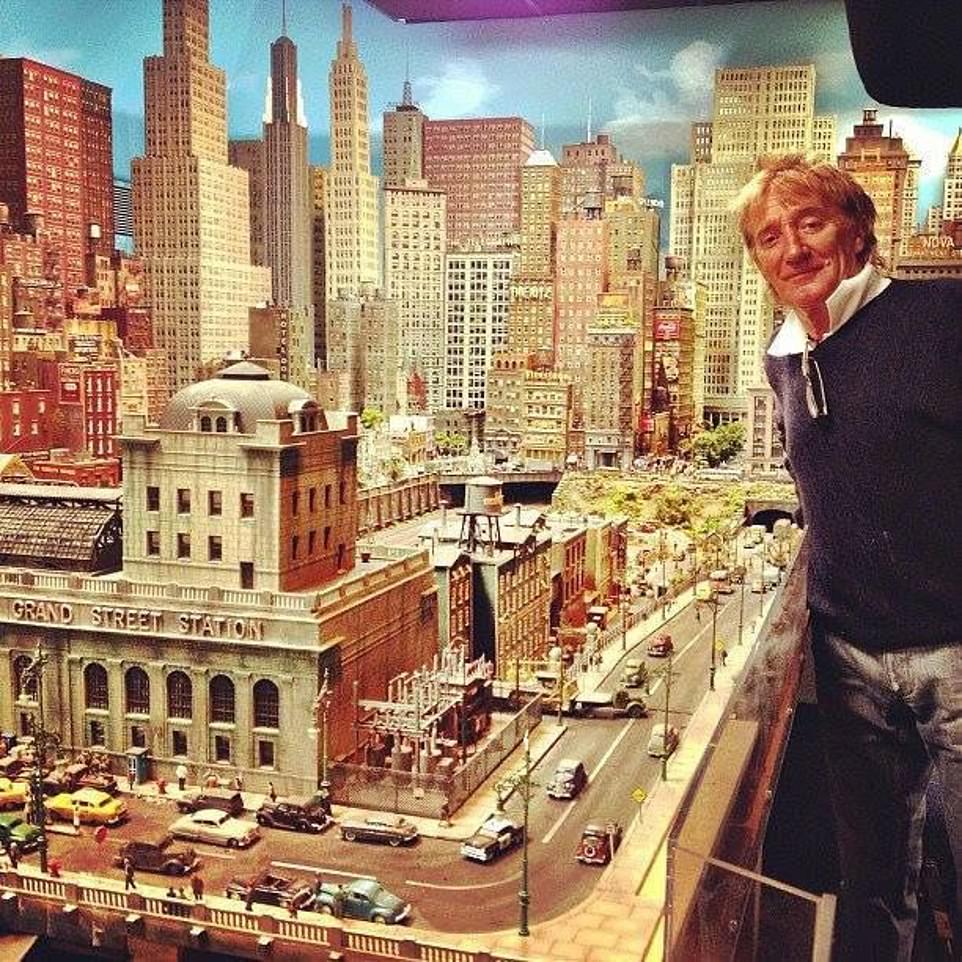 Rod Stewart with model railroad