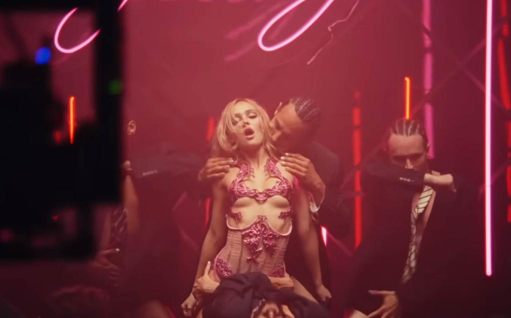 Lily Rose Depp and The Weeknd in "The Idol"