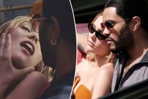 The Weeknd, Lily-Rose Depp "The Idol" split image.