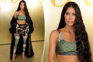 Kim Kardashian split image.
