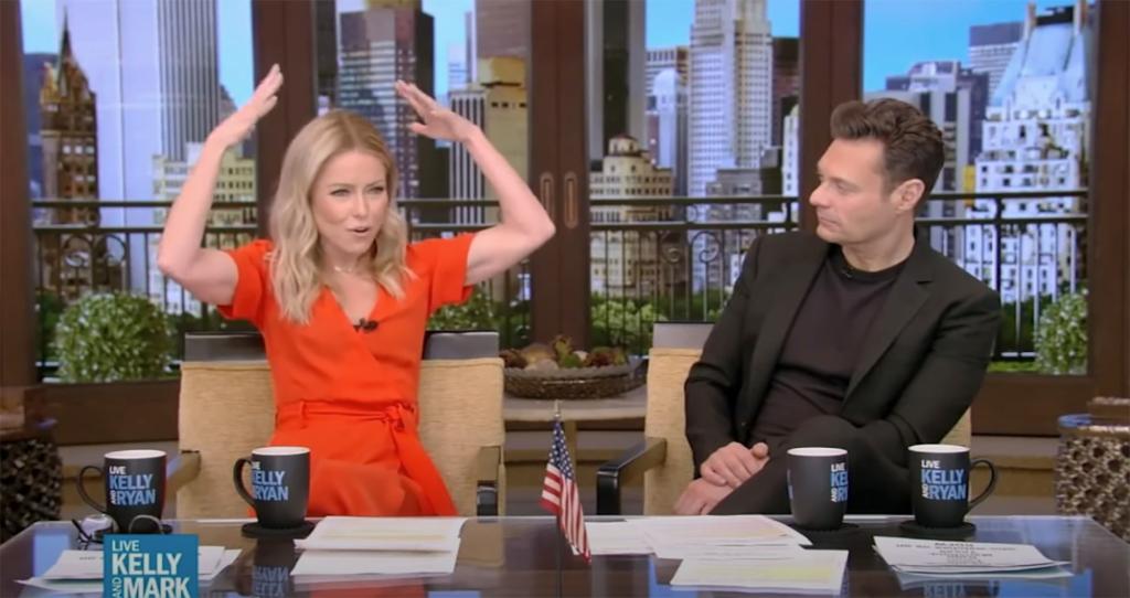 Kelly Ripa and Ryan Seacrest on "Live with Kelly and Mark"