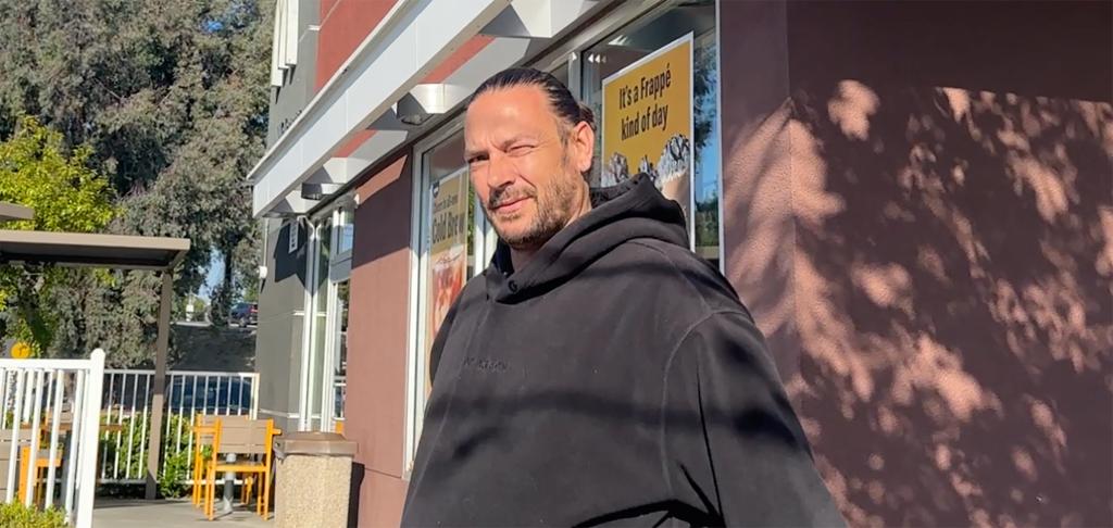 Kevin Federline outside of a McDonald's.