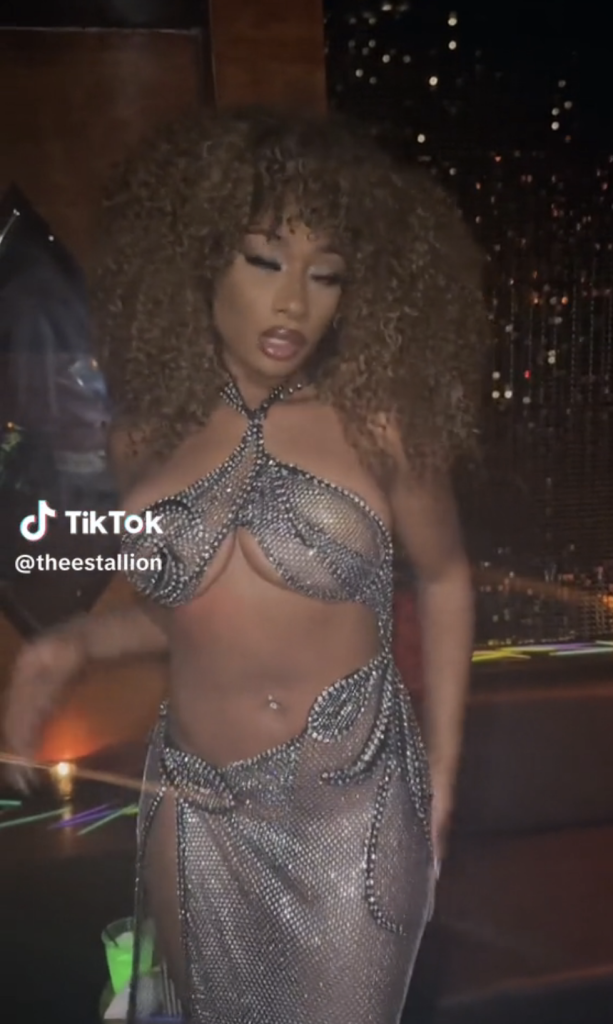 Megan Thee Stallion in crystal dress