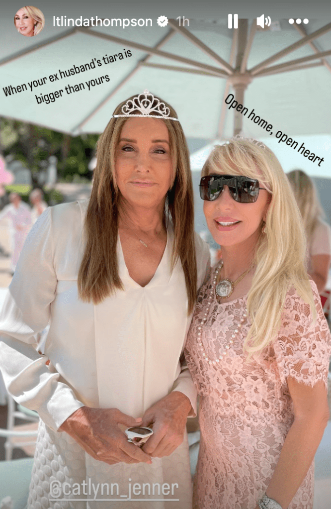 Caitlyn Jenner and Linda Thompson at baby shower