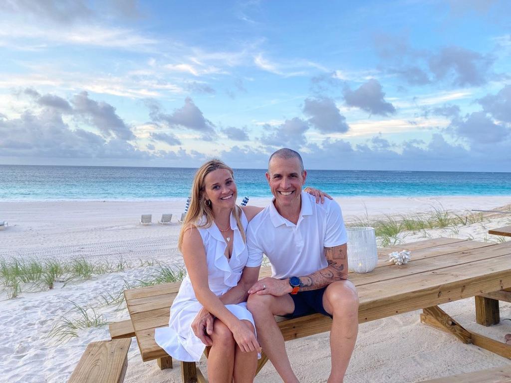 Jim Toth and Reese Witherspoon at the beach.