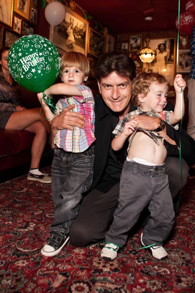 Charlie Sheen and sons Bob and Max