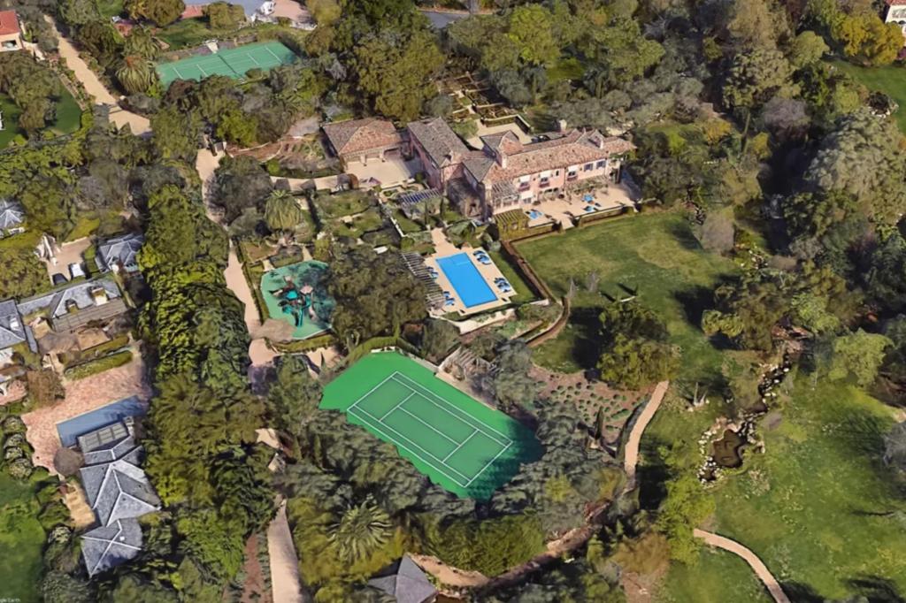 Aerial view of Prince Harry and Meghan Markle's California home.