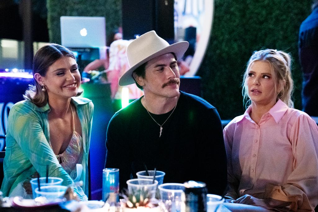 Raquel Leviss, Tom Sandoval and Ariana Madix sitting