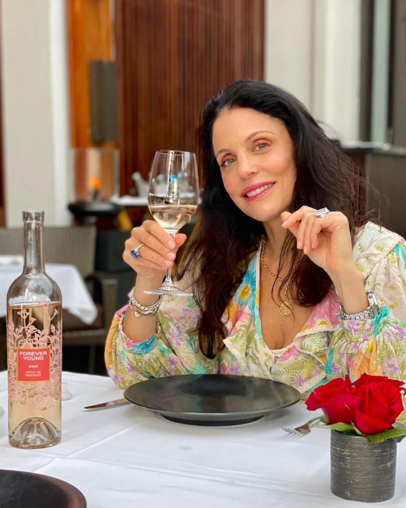 Bethenny Frankel drinking wine