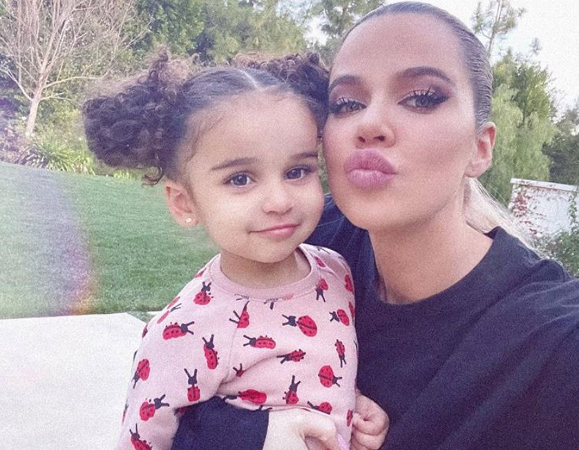 A selfie of Khloé Kardashian and Dream Kardashian