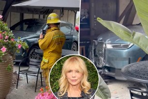 Rosanna Arquette's crash into a Malibu shopping center split image.