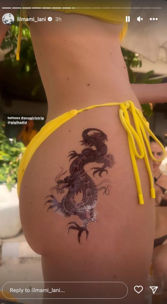 Gigi Hadid's dragon tattoo.