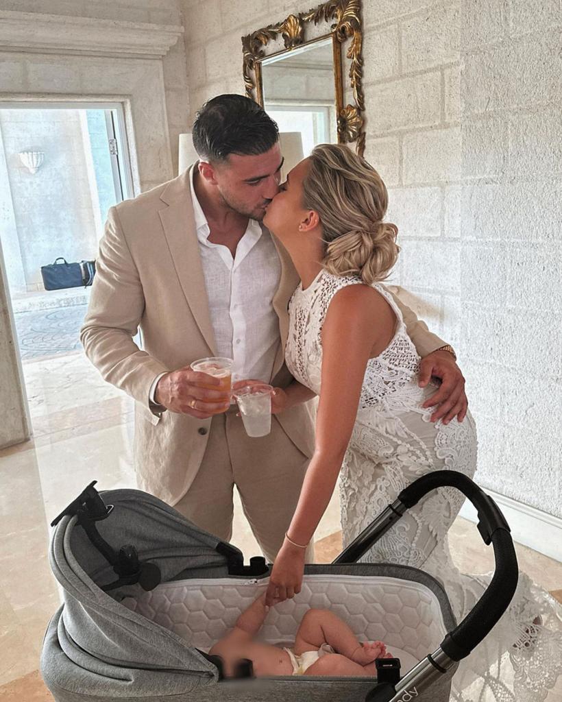 Molly-Mae Hague and Tommy Fury with their daughter Bambi. 