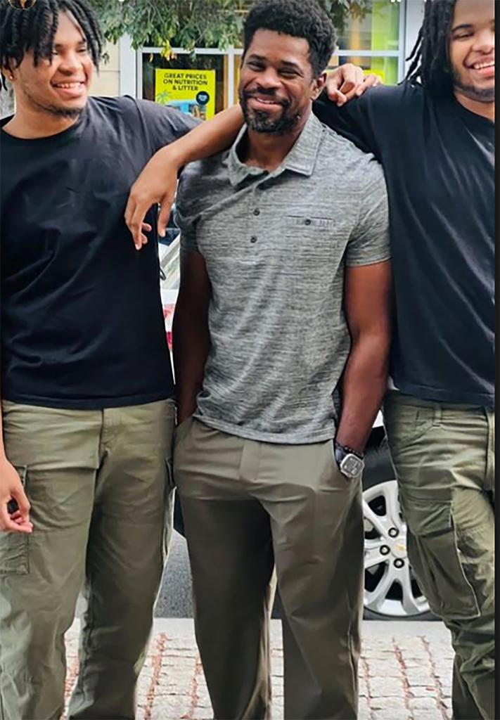 Tafari Campbell with his sons .