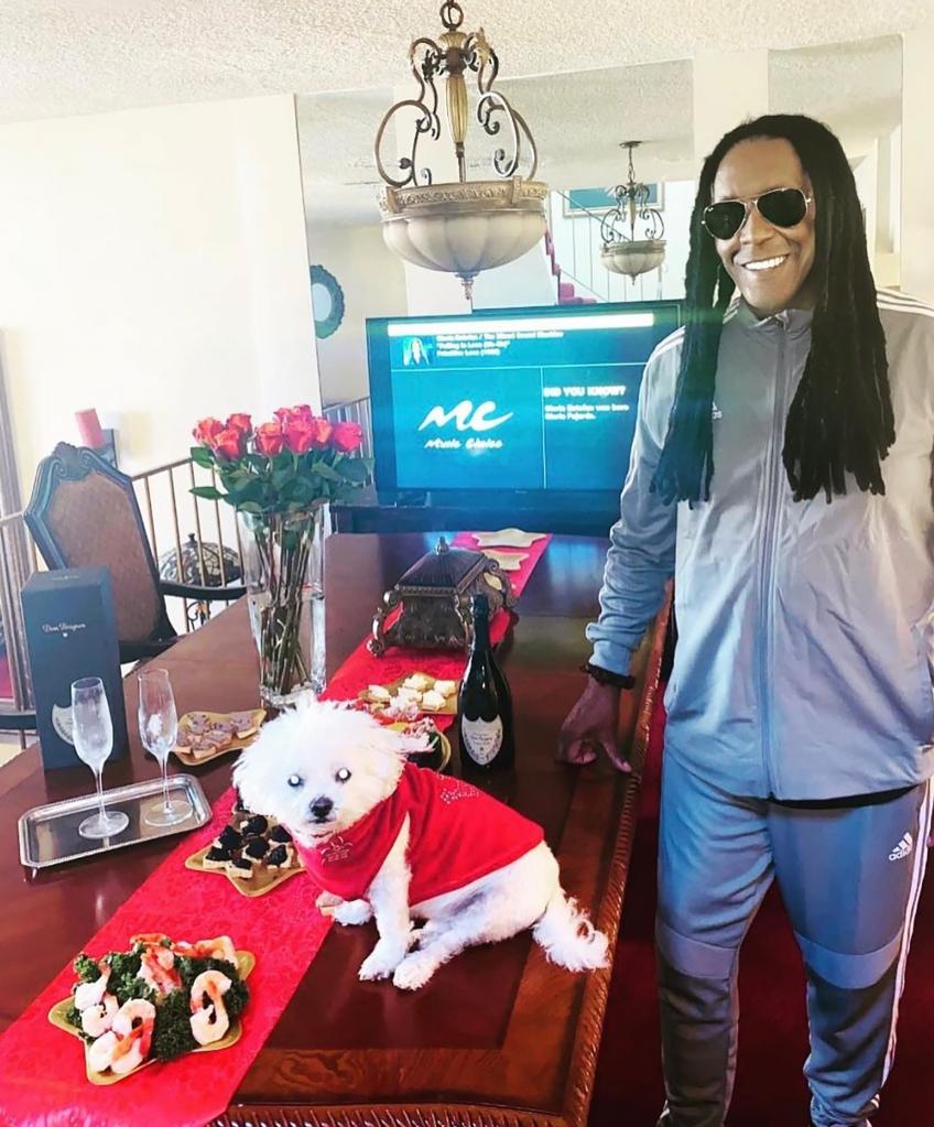 Ronnie Turner with a dog.