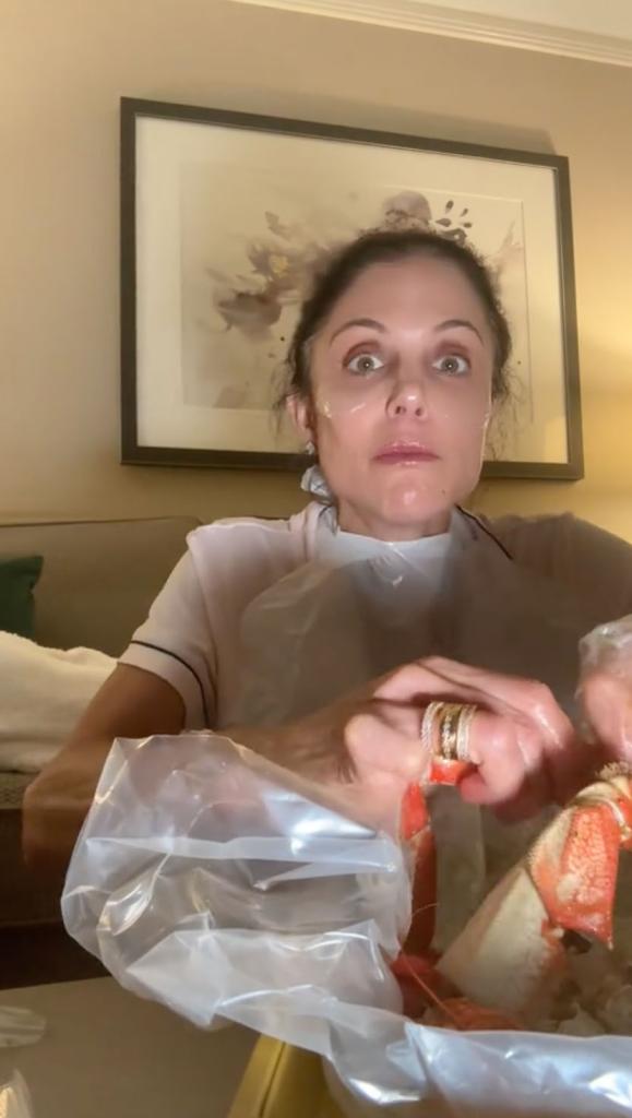 Bethenny Frankel eating seafood