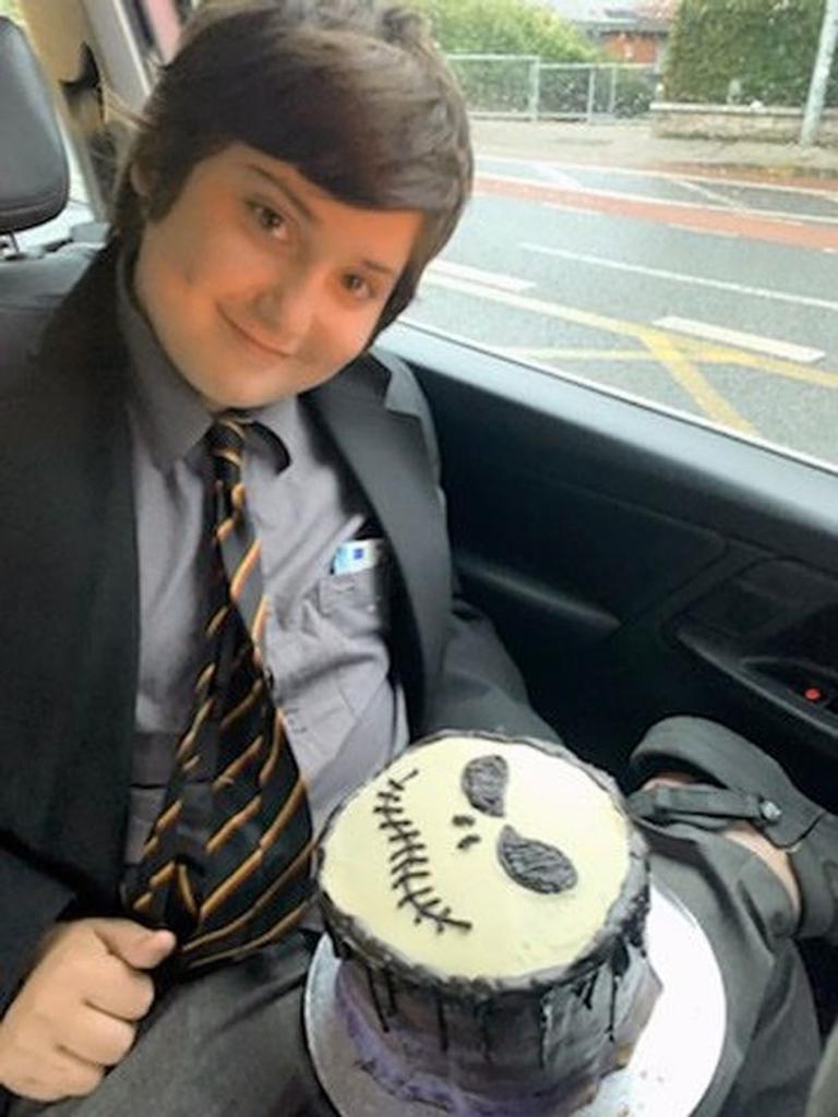 yeshua, sinead o'connor son, with a cake.