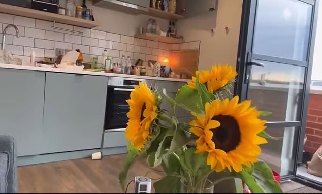 kitchen with sunflowers