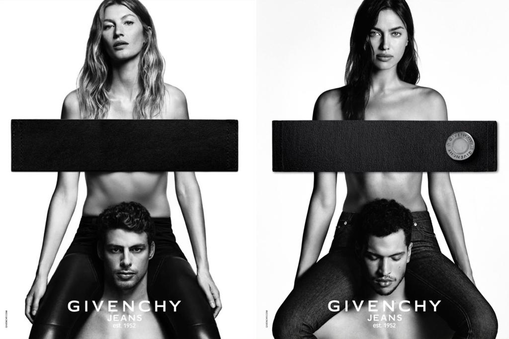 Gisele Bundchen and Irina Shayk posing topless for Givenchy