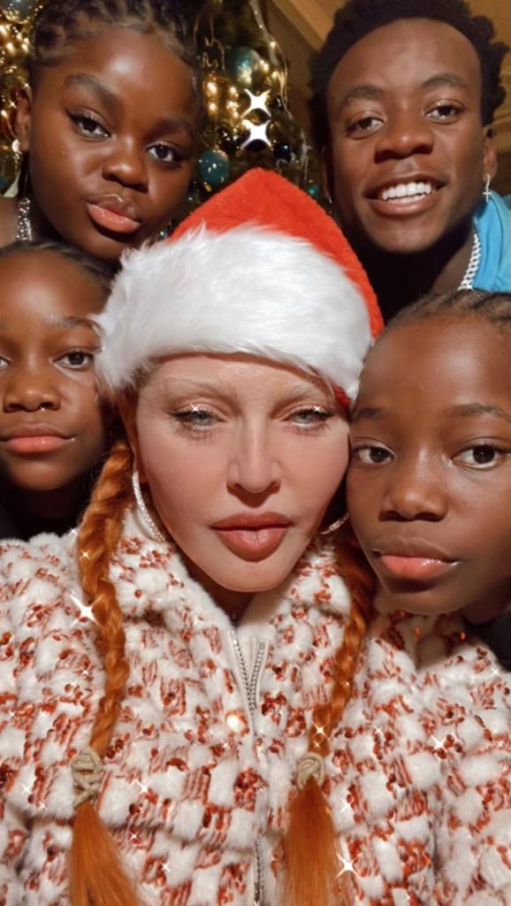 Madonna with son David Banda and daughters Mercy, Stella and Estere