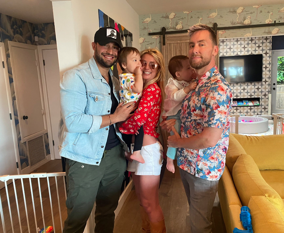 Britney Spears, Sam Asghari, Lace Bass, children.