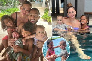 Chrissy Teigen, John Legend, Luna, Miles, Esti and Wren