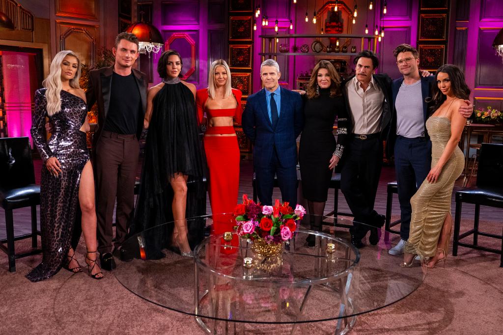 Lala Kent, James Kennedy, Katie Maloney, Ariana Madix, Andy Cohen, Lisa Vanderpump, Tom Sandoval, Tom Schwartz and Scheana Shay