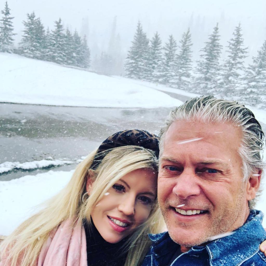 lesley and david beador selfie in the snow