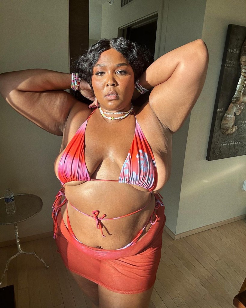 Lizzo in a bikini. 