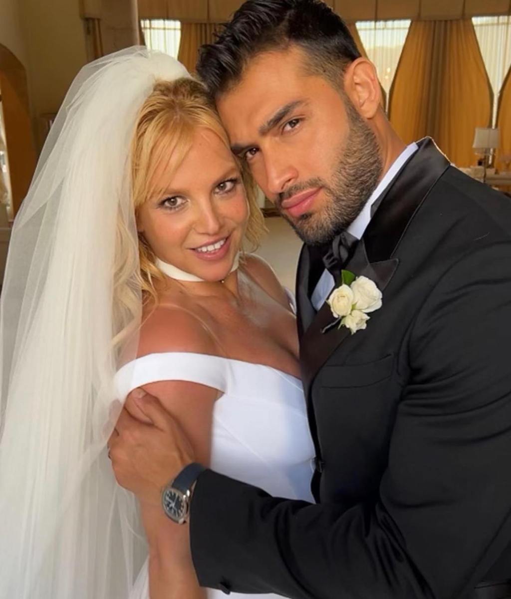 A photo of Britney Spears and Sam Asghari at their wedding